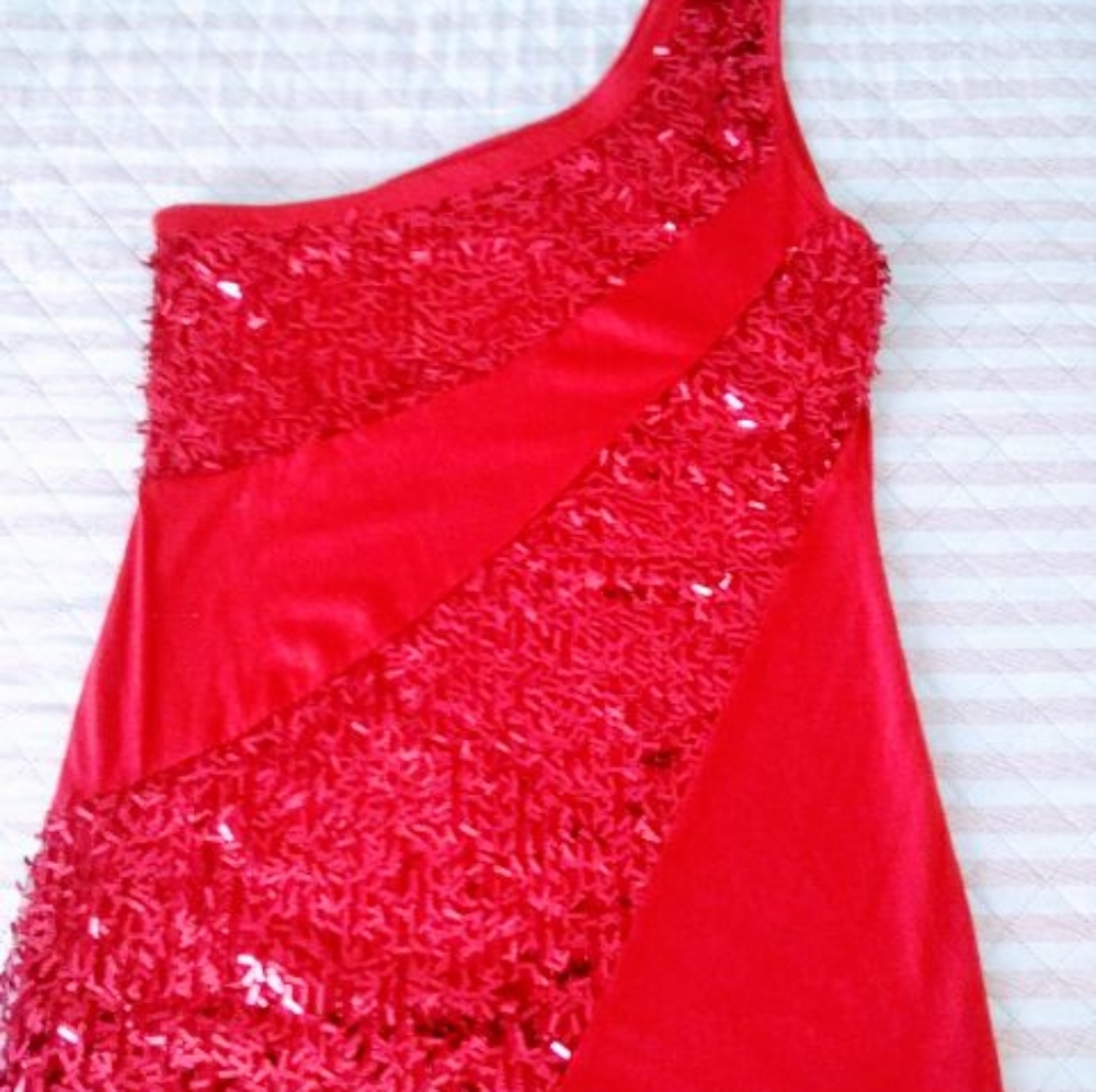 Sequin one shoulder top